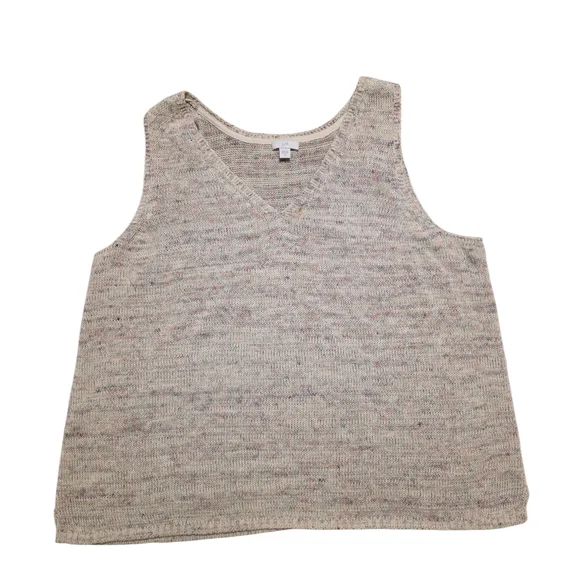 J. Jill Cream V-Neck Sweater Vest 2X - Picture 2 of 4